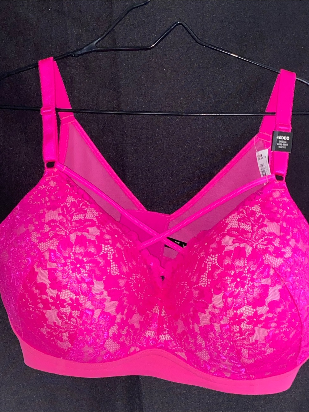 NWT torrid 46DDD PINK Lace Dream Wire Free Boost Full-Coverage Bra Adj Straps - Picture 5 of 11
